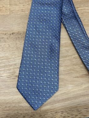 Hugo Boss Blue Geometric Silk Tie